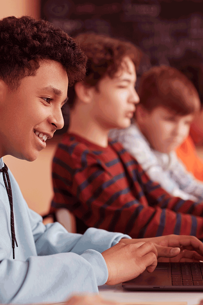 Students working in a computer lab